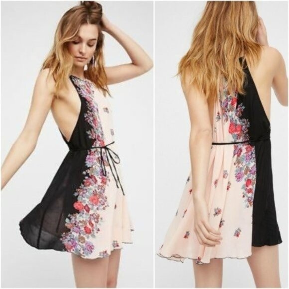 Free People It's a Cinch Printed Slip Mini Dress M - Picture 1 of 12